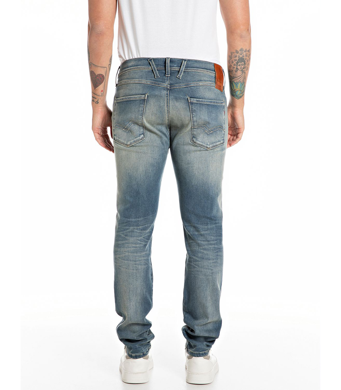 スリム ANBASS Hyperflex Dust スーパーストレッチデニム 詳細画像 ミディアムブルー 2